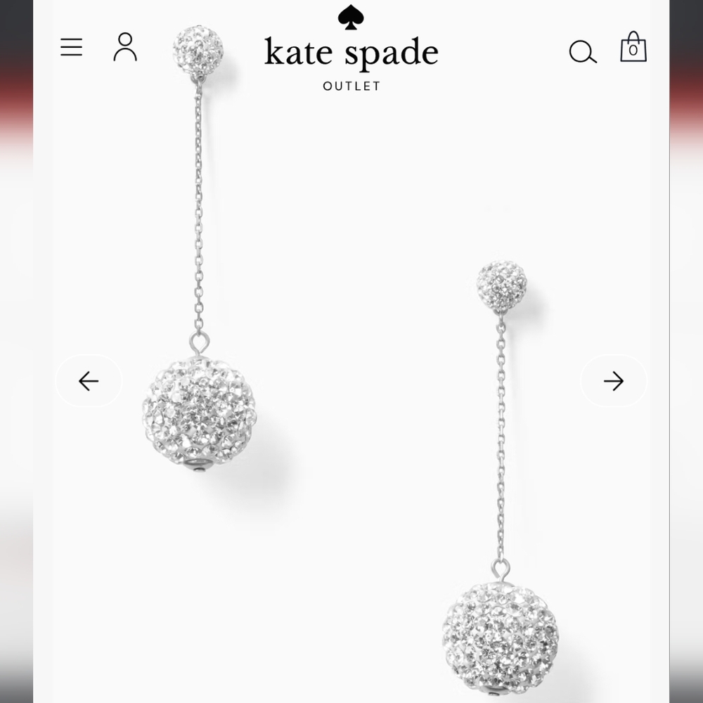 NWT Kate Spade Razzle Dazzle Linear Earrings - Silver